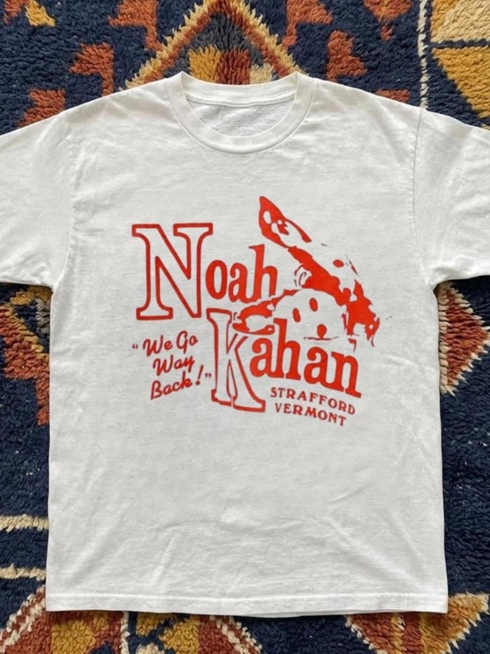 Gildan White Tee with Red Noah Kahan Graphic